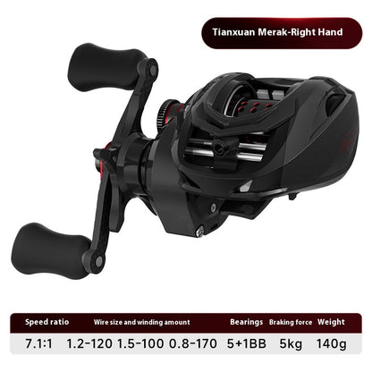 Tianxuan Lure Water Drop Reel Wholesale 5+1BB Carbon Fishing Reel Only 140g Micro Reel Horse Mouth Reel 7.1:1 Fishing Reel