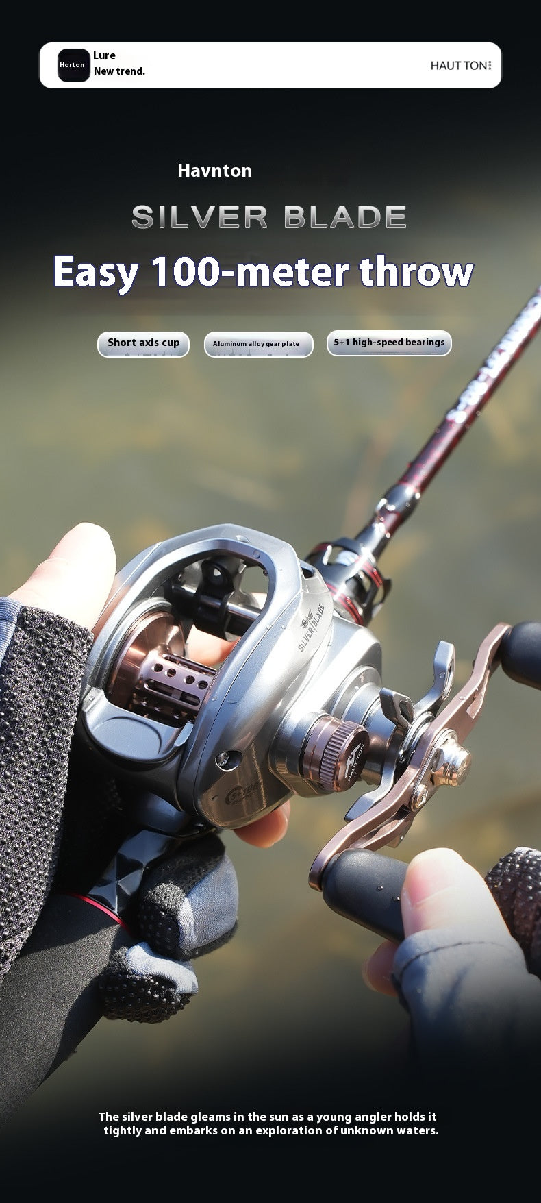 Micro Lure Baitcasting Reel Wholesale 6.3:1 Gear Ratio with Drag Alarm Long Casting Fishing Reel 5+1 Fishing Line Reel
