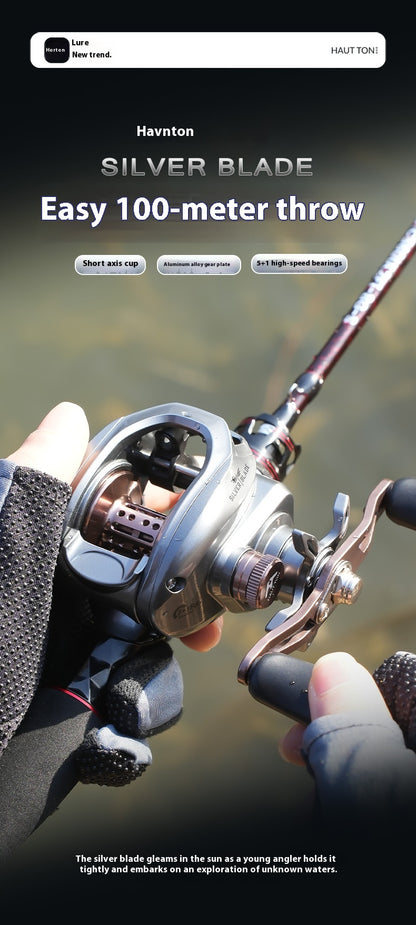 Micro Lure Baitcasting Reel Wholesale 6.3:1 Gear Ratio with Drag Alarm Long Casting Fishing Reel 5+1 Fishing Line Reel