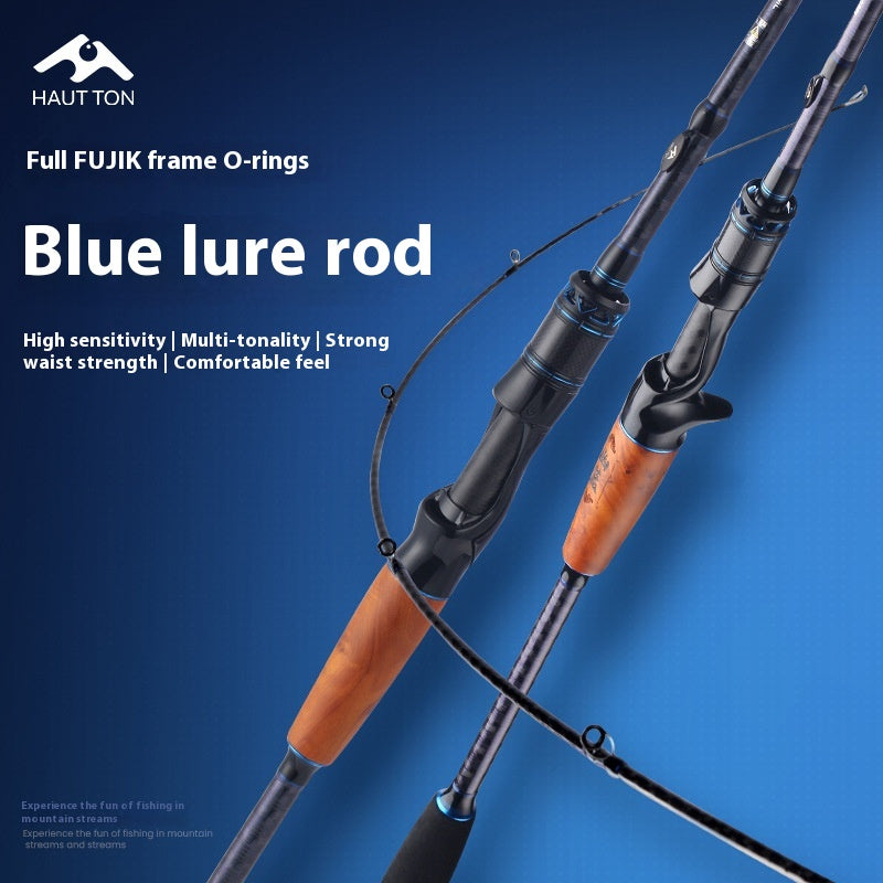 Full Fuji O-Ring ML Hardness 1.98m Long Casting Lure Rod Solid Wood Handle Cross Carbon Swordfish Rod Wholesale