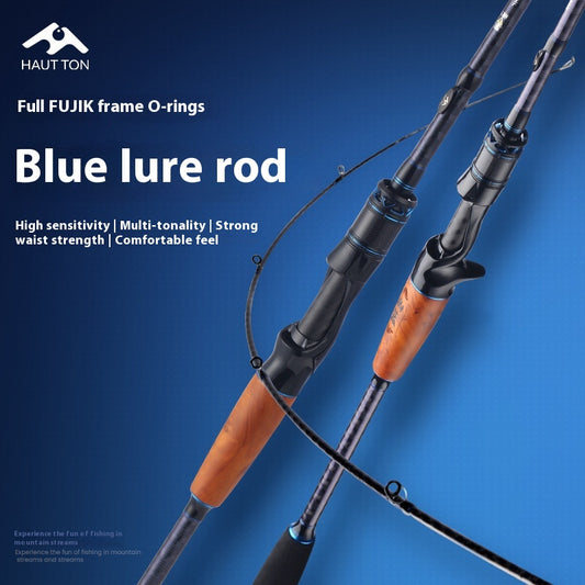 Full Fuji O-Ring ML Hardness 1.98m Long Casting Lure Rod Solid Wood Handle Cross Carbon Swordfish Rod Wholesale