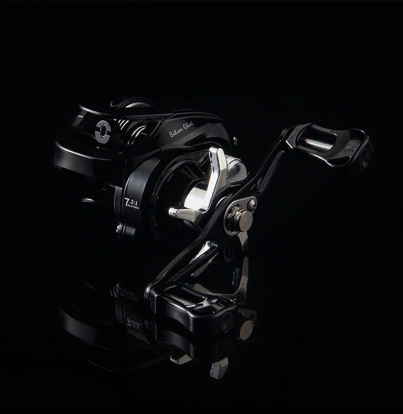 Electroplated Universal Water Drop Reel Lure Casting Fishing Reel with Drag Alarm 7.2:1 Metal Fishing Reel