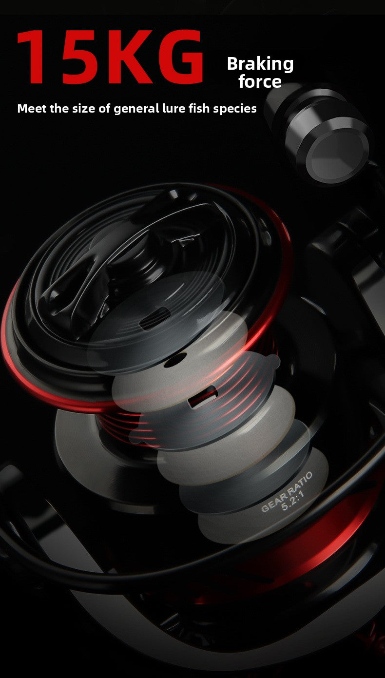 Double Crank Handle Spinning Reel Full Metal Line Cup Lure Fishing Reel Gapless Fishing Reel Long Casting Sea Rod Reel DY