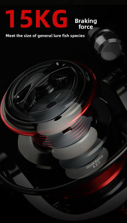 Double Crank Handle Spinning Reel Full Metal Line Cup Lure Fishing Reel Gapless Fishing Reel Long Casting Sea Rod Reel DY