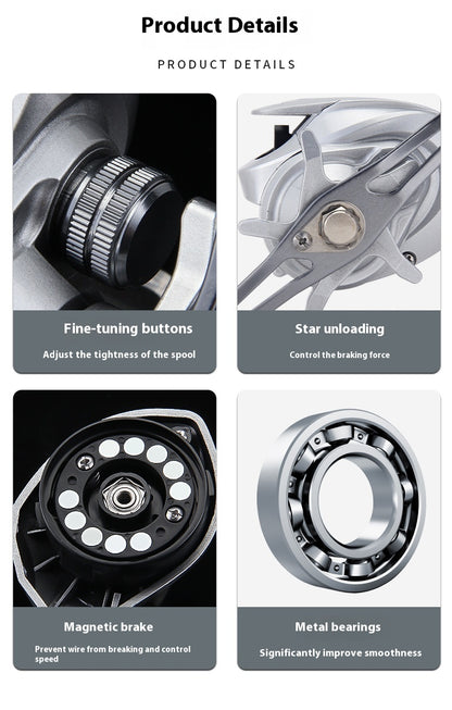Anti-Explosion Line Sub Water Drop Wheel 7.2:1 High Speed Ratio Black Thunder Strong Fishing Wheel Long Casting Sea Rod Wheel Fish Wheel SW