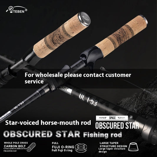 Full Set Fuji O-Ring Micro Object Worm Rod Large Taper Mouth Rod High Carbon Lure Long Casting Rod Carbon Soft Wood Ultra Light 68g