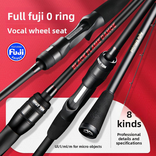 Haodun Full Fuji O-Ring Carbon Micro Lure Rod with Sound Wheel Seat 1.68m UL Fishing Rod Long Casting Fishing Rod