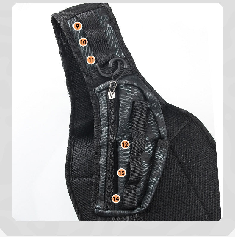 Large Capacity Fishing Bag Wholesale Multifunctional Hard Shell Crossbody Bag Waterproof Lure Bag Can Hang Rod and Fish Controller