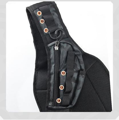 Large Capacity Fishing Bag Wholesale Multifunctional Hard Shell Crossbody Bag Waterproof Lure Bag Can Hang Rod and Fish Controller