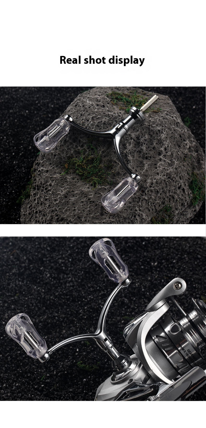 Spinning Wheel Metal Double Crank Arm Fishing Wheel CNC Crank Handle DIY Modified Grip Compatible with 1000-4000 Models