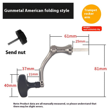 Wholesale Spinning Wheel Metal Crank Arm Metal Spherical Modified Crank Fishing Wheel Single Double Crank Accessories Grip Ball