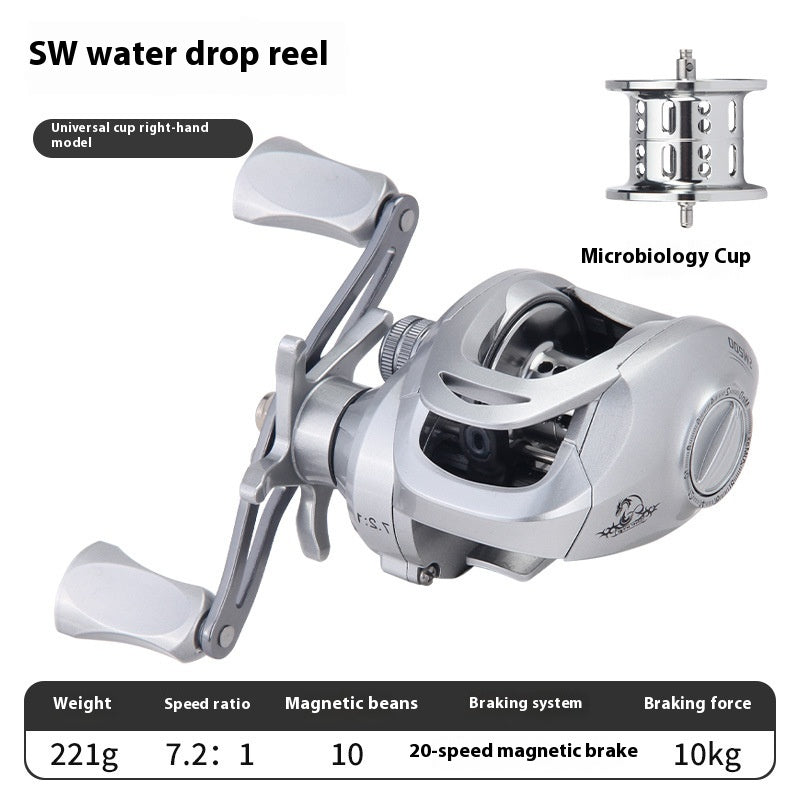 Anti-Explosion Line Sub Water Drop Wheel 7.2:1 High Speed Ratio Black Thunder Strong Fishing Wheel Long Casting Sea Rod Wheel Fish Wheel SW