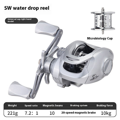 Anti-Explosion Line Sub Water Drop Wheel 7.2:1 High Speed Ratio Black Thunder Strong Fishing Wheel Long Casting Sea Rod Wheel Fish Wheel SW