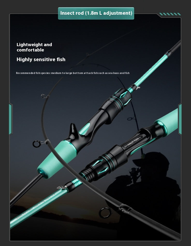 Long Casting Universal Lure Rod Double Rod Tip ML Adjustment UL Adjustment M Adjustment Carbon Fiber Fishing Rod Wholesale Mouth Rod Micro Rod