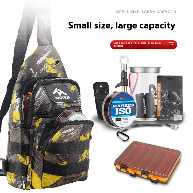 Lure Bag 2025 New Multifunctional Fishing Bag with Rod Insert Camouflage Outdoor Single Shoulder Crossbody Bag Lure Waist Bag