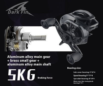 Anti-Explosion Line Long Casting Baitcasting Reel 7.2:1 Gear Ratio with Drag Alarm Fishing Reel Short Shaft Line Cup Fishing Reel