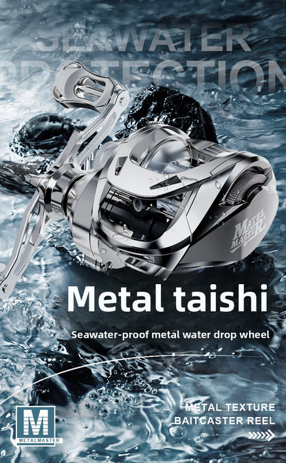 Custom Lure Baitcasting Reel Long Casting Anti-Explosion Line Fishing Reel with Drag Alarm Metal Master