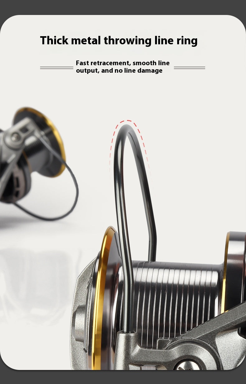 Long Casting Spinning Reel Micro Reel Full Metal Spool Slant Mouth Anchor Fishing Reel Big Fish Giant Fish Fishing Reel Casting Rod Sea Fishing Reel