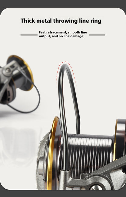 Long Casting Spinning Reel Micro Reel Full Metal Spool Slant Mouth Anchor Fishing Reel Big Fish Giant Fish Fishing Reel Casting Rod Sea Fishing Reel