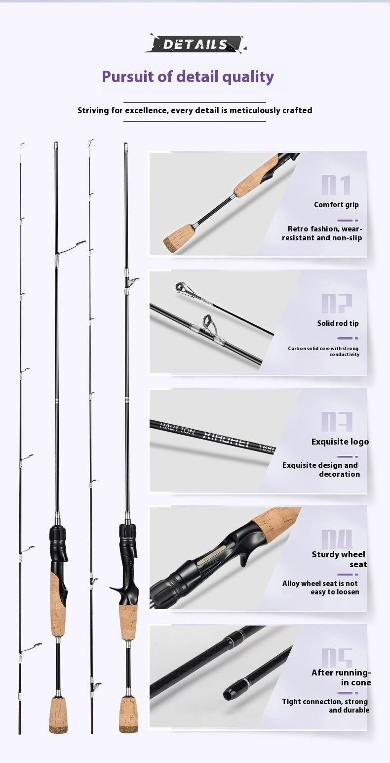 Carbon Cork UL Lure Rod 1.35m Micro Rod for Snakehead and Whitebait Fishing Rod Wholesale