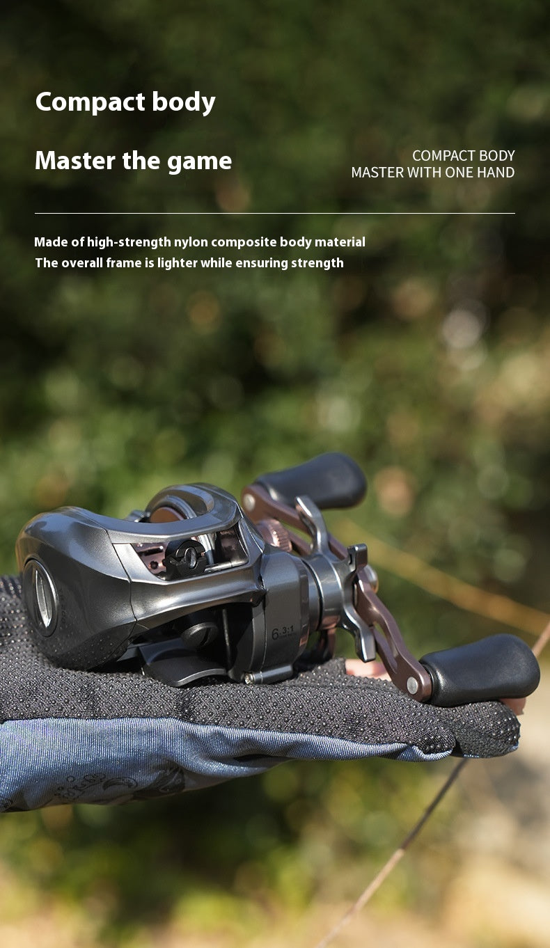 Micro Lure Baitcasting Reel Wholesale 6.3:1 Gear Ratio with Drag Alarm Long Casting Fishing Reel 5+1 Fishing Line Reel
