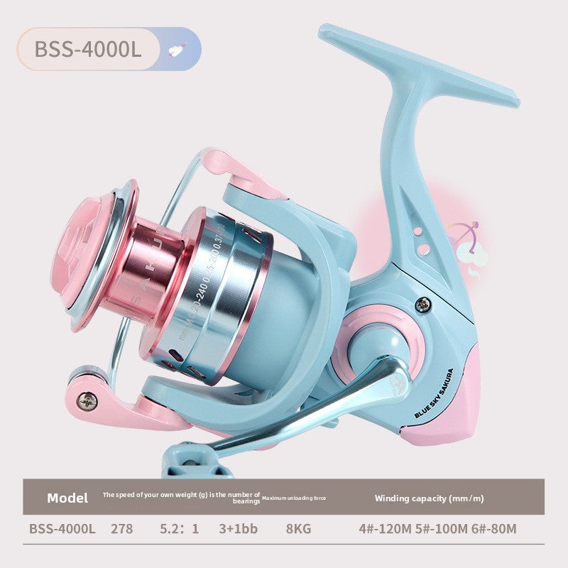 Macaron Spinning Wheel Micro Fishing Reel Wholesale Shallow Line Cup 1500S Fishing Reel Gapless Lure Reel 5.2:1