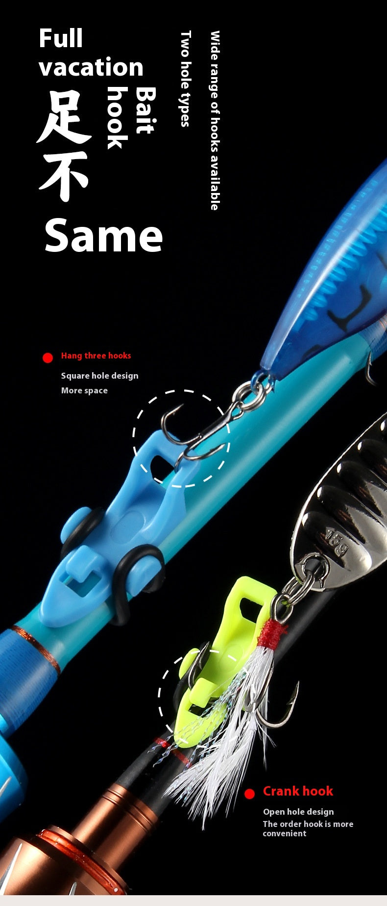Lure Bait Hook Holder VIB Spinner Bait Holder Treble Hook Jig Head Storage Fixer Wholesale
