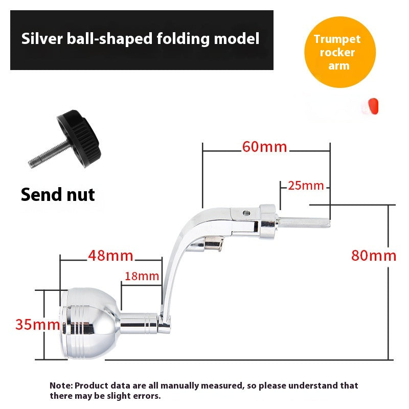 Wholesale Spinning Wheel Metal Crank Arm Metal Spherical Modified Crank Fishing Wheel Single Double Crank Accessories Grip Ball
