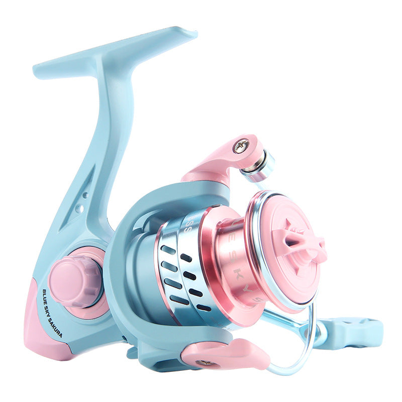 Macaron Spinning Wheel Micro Fishing Reel Wholesale Shallow Line Cup 1500S Fishing Reel Gapless Lure Reel 5.2:1