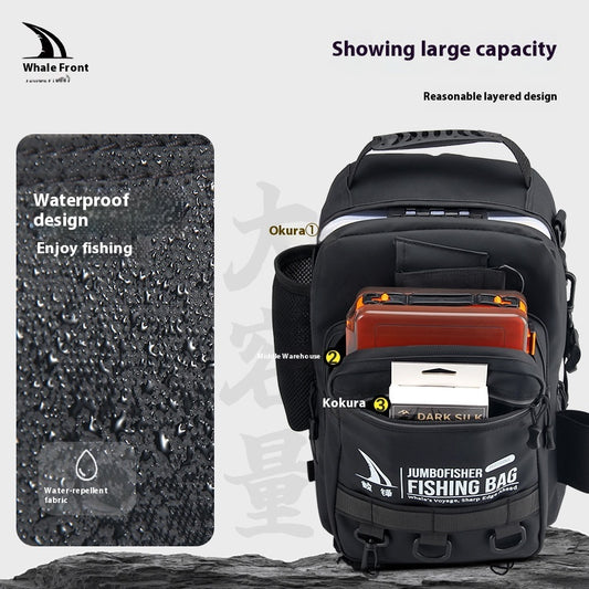 Large Capacity Lure Bag Wholesale, Can Insert Lure Rod, Multifunctional Fishing Backpack, Single Shoulder Bag, 3-Layer Storage