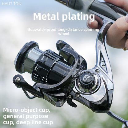 Micro Fishing Reel Deep Line Cup Fishing Reel Sea Fishing Reel Black Electroplated Fishing Reel Lure Spinning Reel