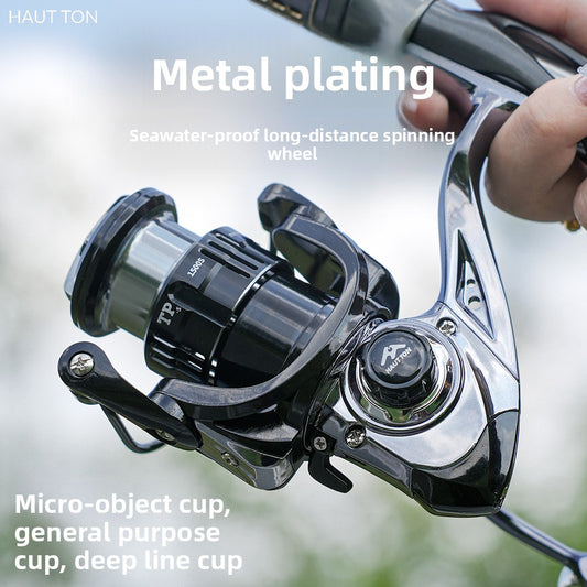 Micro Fishing Reel Deep Line Cup Fishing Reel Sea Fishing Reel Black Electroplated Fishing Reel Lure Spinning Reel