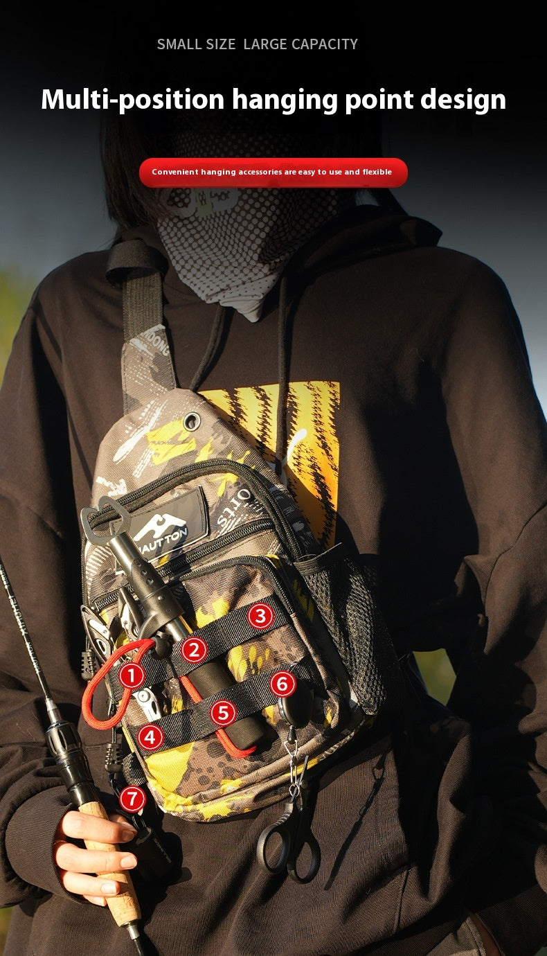 Lure Bag 2025 New Multifunctional Fishing Bag with Rod Insert Camouflage Outdoor Single Shoulder Crossbody Bag Lure Waist Bag