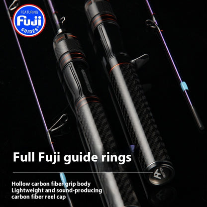 Full Fuji O-Ring Lure Rod Full Carbon Handle UL Adjustable Micro Bait Fishing Rod Sound Wheel Seat Cap Fishing Rod