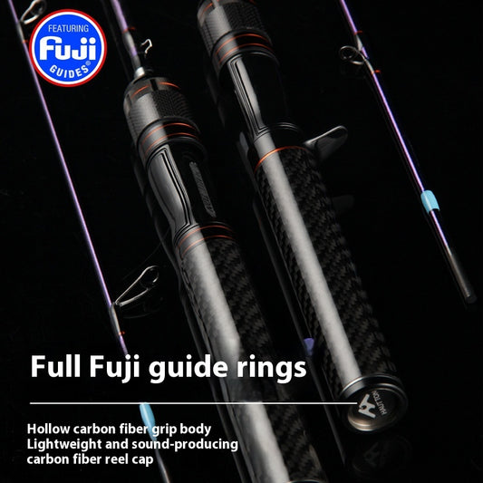 Full Fuji O-Ring Lure Rod Full Carbon Handle UL Adjustable Micro Bait Fishing Rod Sound Wheel Seat Cap Fishing Rod