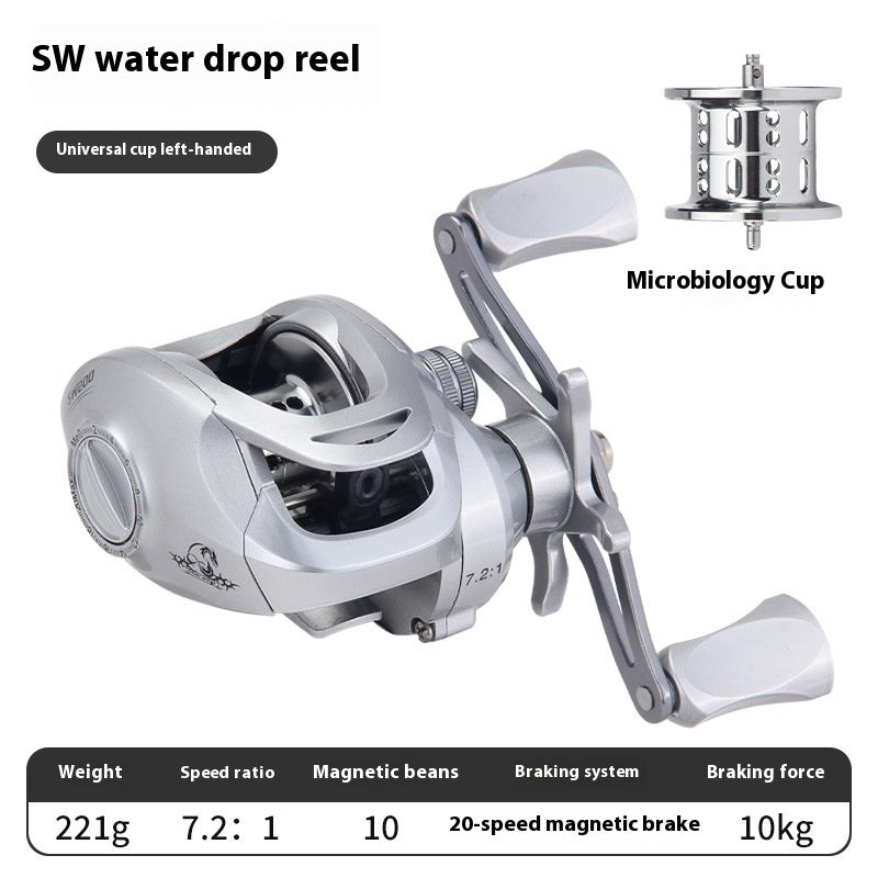 Anti-Explosion Line Sub Water Drop Wheel 7.2:1 High Speed Ratio Black Thunder Strong Fishing Wheel Long Casting Sea Rod Wheel Fish Wheel SW