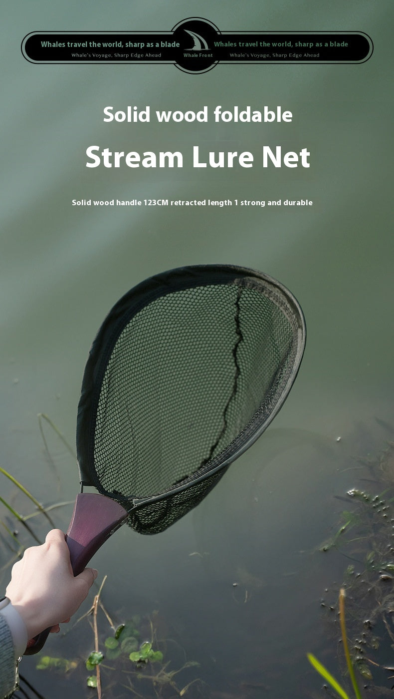 Micro Lure Foldable Landing Net Portable Stream Landing Net Fly Fishing Mini Small Fishing Net Pocket Retractable Only 23cm