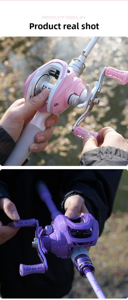 Macaron Pink Water Drop Reel Wholesale Long Casting Fishing Reel Temu with Drag Alarm Micro Fishing Reel 6.3:1