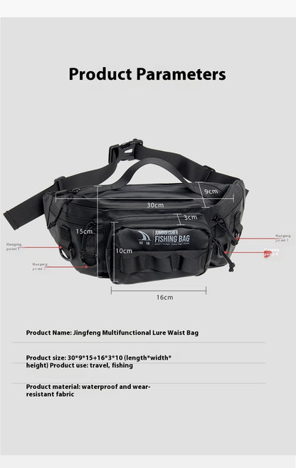 Waterproof Lure Waist Bag Wholesale Multifunctional Outdoor Fishing Bag Shoulder Bag Large Capacity Single Shoulder Crossbody Lure Bag