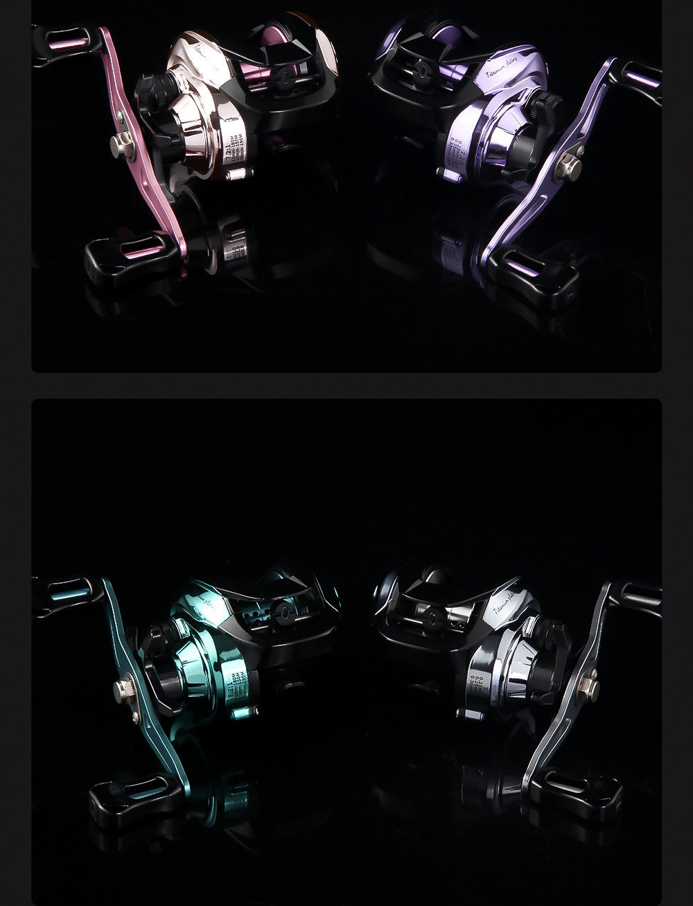 Lure Baitcasting Reel Wholesale 7.2:1 Fishing Reel with Drag Alarm Black Fishing Reel Long Casting Fishing Reel Fishing Line Reel TP
