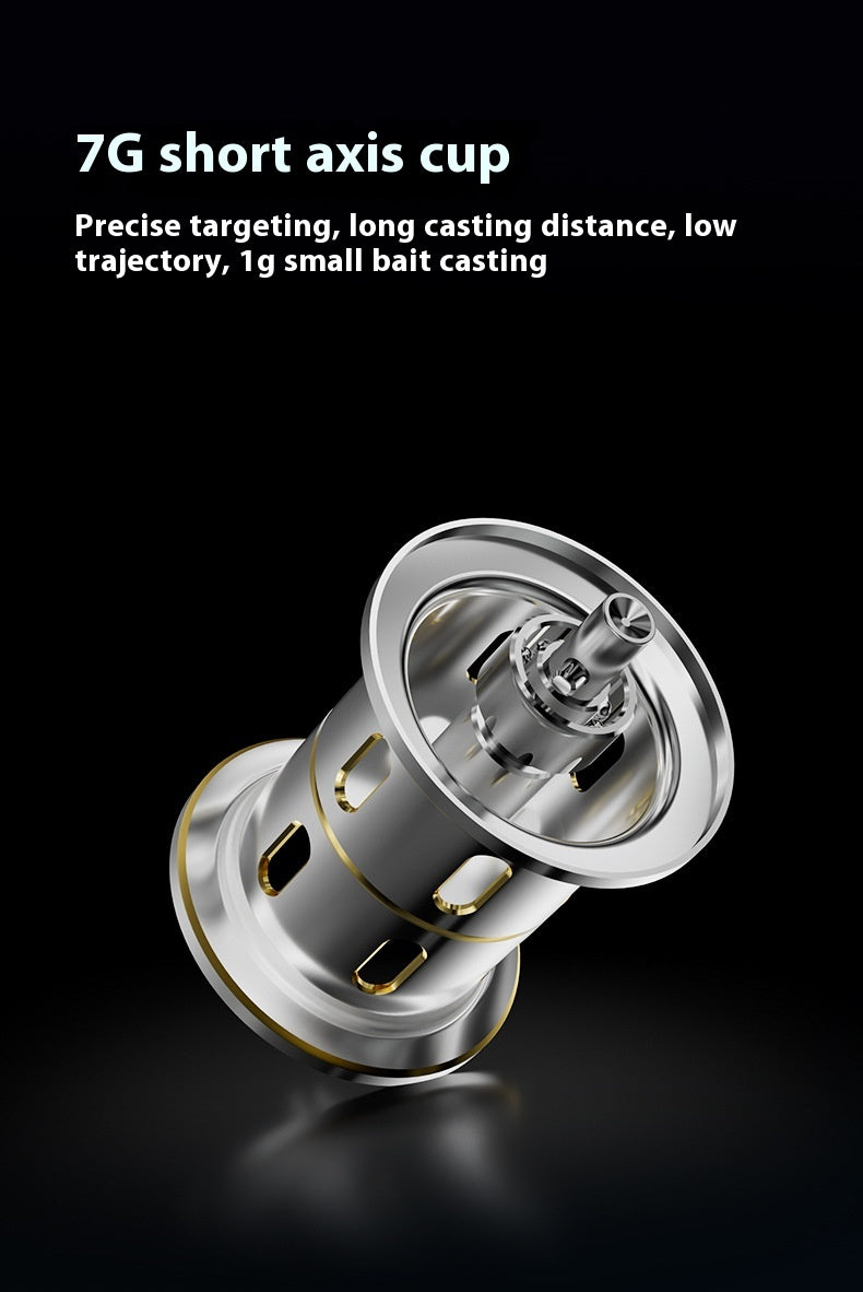 Metal Plated Fishing Reel Carbon Lure Baitcasting Reel Short Shaft Line Cup Fishing Reel 7.1:1 Micro Fishing Reel Wholesale