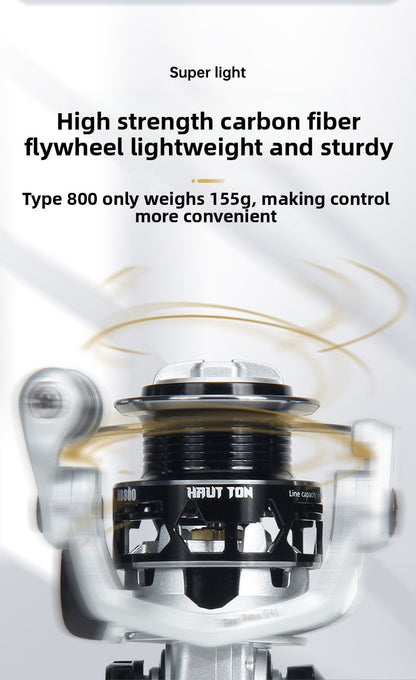 Carbon Micro Spinning Wheel 500 Model Fishing Reel 800 Lure Reel Wholesale Fishing Reel Gapless Fishing Line Reel HB