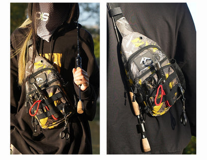 Lure Bag 2025 New Multifunctional Fishing Bag with Rod Insert Camouflage Outdoor Single Shoulder Crossbody Bag Lure Waist Bag