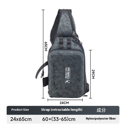 Multifunctional Waterproof Lure Backpack Single Shoulder Crossbody Lure Bag with Rod Insertion Wholesale Fishing Bag Bait Bag