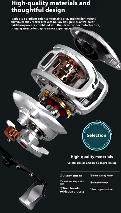 Lure Long Casting Baitcasting Reel Wholesale Takuuma Jig Fox Same Model with Drag Alarm Black Fishing Reel Ultra-light Sea Fishing Reel