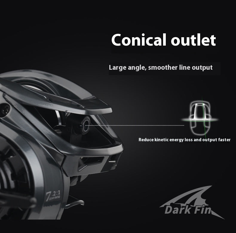 Anti-Explosion Line Long Casting Baitcasting Reel 7.2:1 Gear Ratio with Drag Alarm Fishing Reel Short Shaft Line Cup Fishing Reel