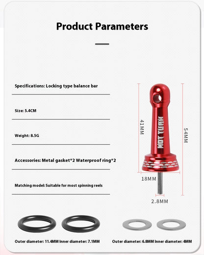 Spinning Wheel Metal Balance Rod Fishing Wheel Anti-Collision Rod Modified Fishing Wheel Rocker Arm Nut Accessories Can Hang Bait