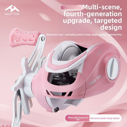 Macaron Pink Water Drop Reel Wholesale Long Casting Fishing Reel Temu with Drag Alarm Micro Fishing Reel 6.3:1