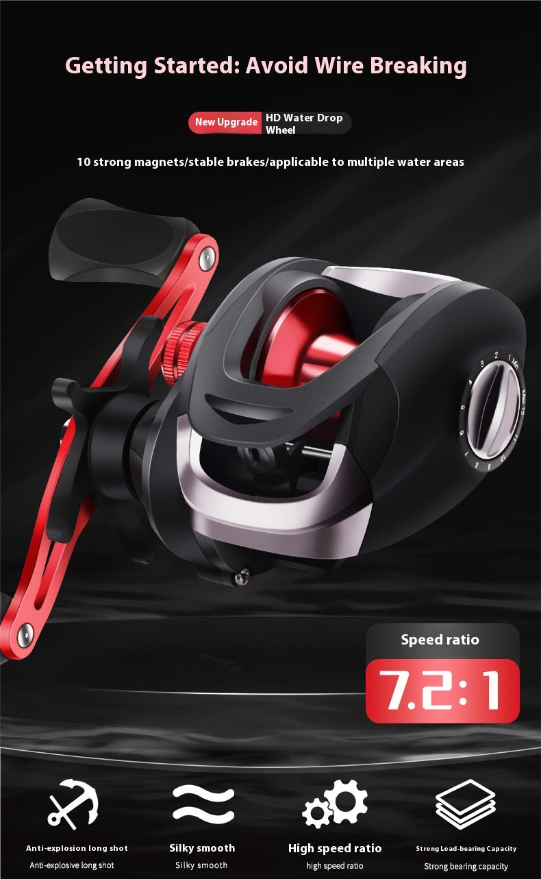 Haodun Lure Baitcasting Reel Wholesale Long Casting Anti-Explosion Line Fishing Reel Fishing Reel for Blackfish Micro Baitcasting Reel HD