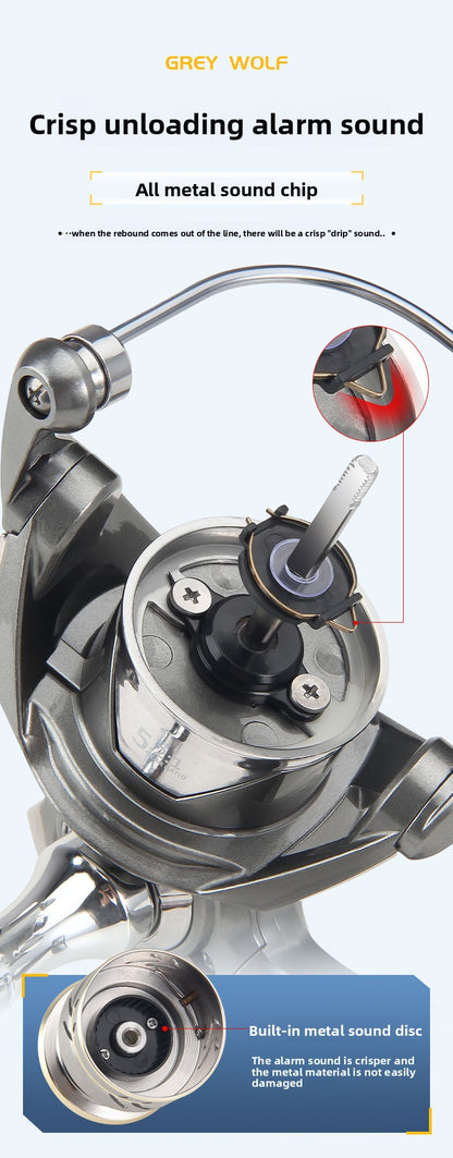 Micro Lure Spinning Reel Wholesale Fishing Reel Floating Reel Lure Reel Metal Line Cup Long Casting Reel Gray Wolf